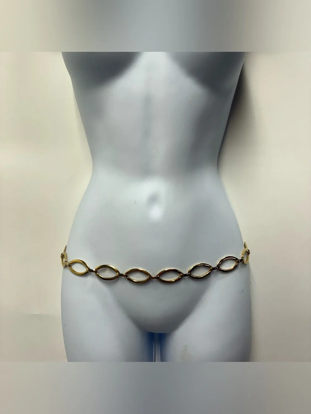 Vintage Y2K Gold Chain Metal Waist Belt Adjustable One Size